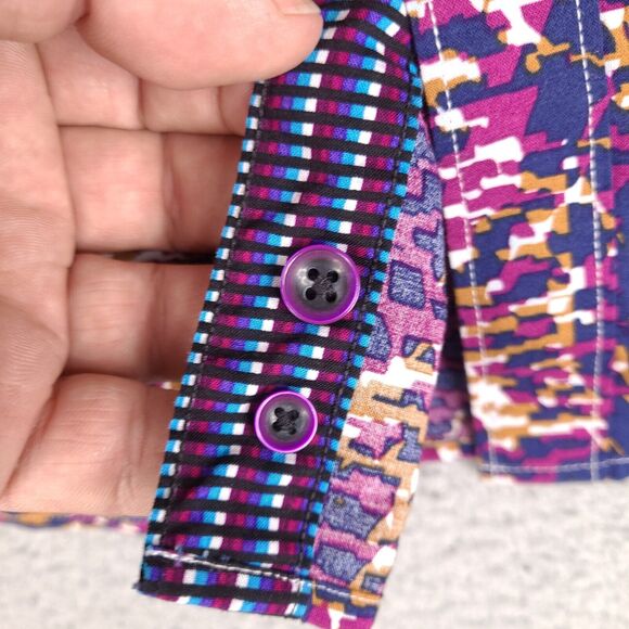 Claiborne Shirt Mens XXL Abstract Stretch Long Sleeve Button Down Designer - Picture 8 of 15